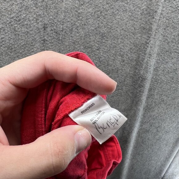 Pendleton Pants Womens 8 Red Linen Blend Cropped Casual Capri Pockets Summer - Picture 3 of 10